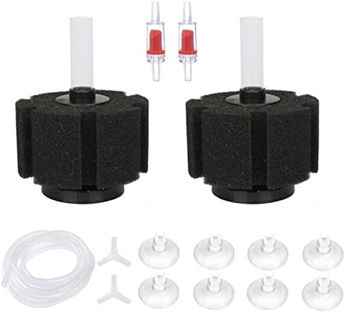 ALEGI Aquarium Sponge Filter with Airline Tubing, Check Valves, Suction Cups for 55 Gallon Fish Tank, Betta, Nano, Shrimp, Fry