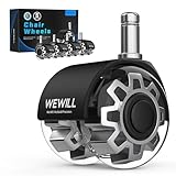 WEWILL Bürostuhl Rollen 11x22 mm – 5er Set PU-Stuhlrollen, Doppelräder, leises Gleiten für...