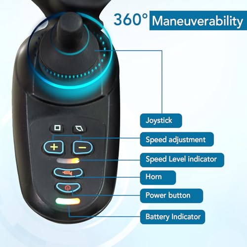 Image of EverActiv EcoLite Electric Wheelchair for Elderly & Disabled | Lithium Ion Battery | Air Travel Friendly | Lightweight Foldable Mobility Chair with Intelligent 360 Joystick Control | 250W Brush Motor, 24V12 /20AH Battery, 110kg Capacity (Grey & Black)
