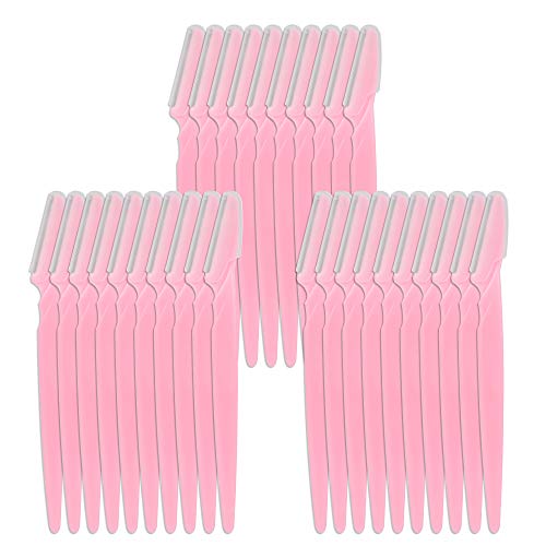 WBCBEC 30 Pieces Eyebrow Razor Shaper Trimmer Shaver Facial Razor with Precision Cover for Women and Men