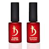 kodi professional Rubber Base Gel 7ml and No Sticky Top Coat 7ml Set Long Lasting Gel Nail Kit