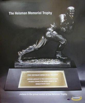 Heisman Trophy Poster 24x36 Great for Autographs Nice College Ncaa