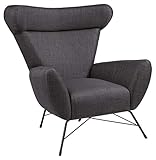 Material: Anthrazitfarbener Stoff, schwarz lackiertes Metallgestell