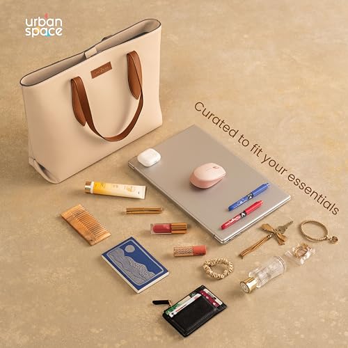 Image of Urban Space Women Tote Bag with Laptop compartment, Handbag for Work, Ladies purse, Stylish Shoulder Bag, Laptop ipad Tote Bags For Office Use, Gift for Women