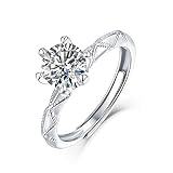 GemKing R9251-5 1/2 CT 1/2 Carat Moissanite Women's Ring S925 Sterling Silver Ring | The Oath of Love