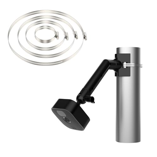 Blink Camera Pole Mounting Bracket,Compatible with Blink Outdoor (4th &3rd Gen), 360 Degree Adjustable Adjustable Pipe Clamp Mount for Blink Camera System