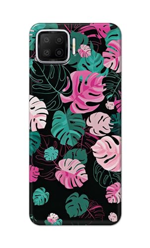 Image of Printed Hard Back Cover for Oppo F17 Back Cover (Seamless Leaves) -190724(EA)