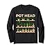 Pot Head Divertente Pianta in vaso & Ventaglio Grasse - Pothead Maglia a Manica