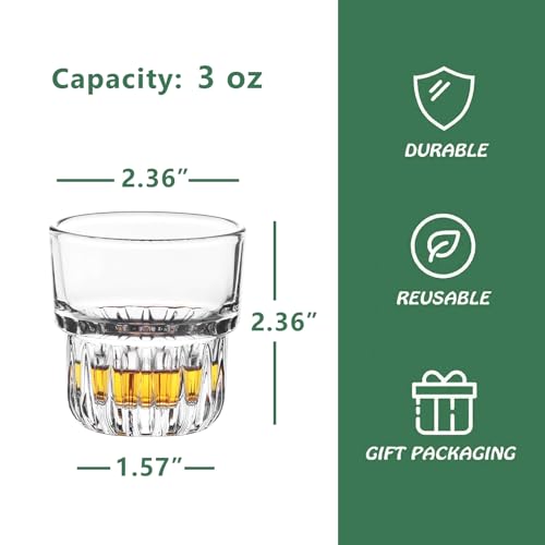 Shot Glasses, 3oz Heavy Base Shot Glass Set of 6/Clear Shot Glasses/Cordial Glasses/Sherry Glasses - Image 3