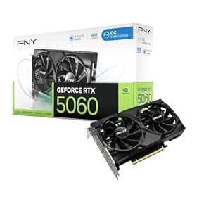 PNY GEFORCE RTX™ 5060 8GB Overclocked Dual Fan DLSS 4 Graphics Card