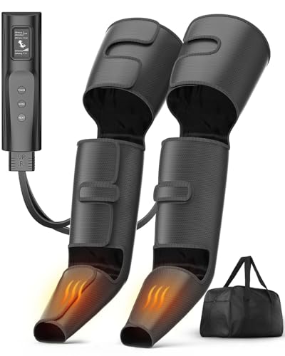 FSA Eligible HSA Massager - Leg Massager for Circulation & Pain Relief FSA, Foot Massager with 3 Heating 3 Modes 3 Intensities, Recovery System Pressure for Muscle, Gift for Him Her (Black, Medium)