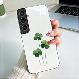 Branwen for iPhone Samsung Galaxy S23 Fe Case 6.4 inch Three Clover Pattern, Glossy Smooth Hard Finish case, Slim & Durable & Lightweight, Minimalist & Fresh & Natural Style, St. Patrick's Day Gift