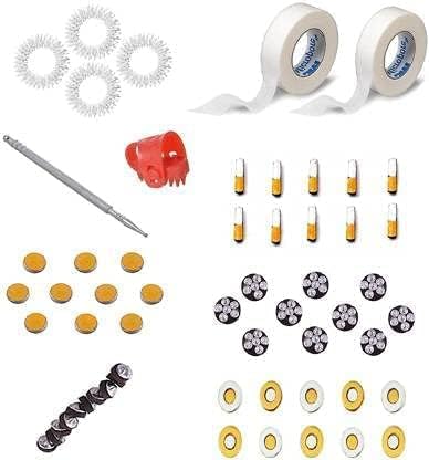 Image of Manav Acupressure Magnet Therapy Tools Set With Byol Magnet,Chakra Magnet, 5 Star Magnet & Bar Magnet With Sujok Jimmy Keyring & Paper Tape Massager (Multicolor)