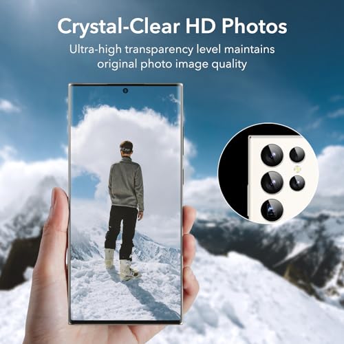 ESR for Samsung Galaxy S24 Ultra Camera Lens Protector, Individual Lens Protectors, Scratch-Resistant Ultra-Thin Tempered Glass with Aluminum Edging, Galaxy S24 Ultra Case Friendly, 1 Set, Silver - Thumbnail 4