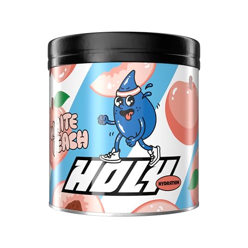 HOLY Hydration Elektrolyte Pulver White Peach Vegan mit 100% natürlichen Fruchtaromen 50 Portionen Hydration Drink mit wertvollen Elektrolyten & Mineralstoffen