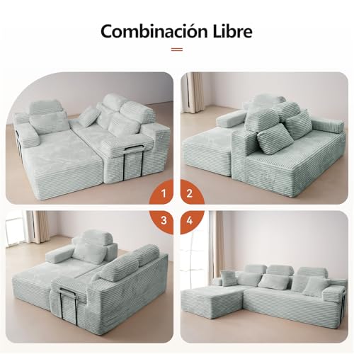 Variante de HOMRELEXA sofa chaise longue barato 276 cm Gris Oscuro