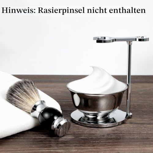 Foto von 2-in-1 Rasierset, Rasierständer für Herren und Edelstahl Rasierseifenschale