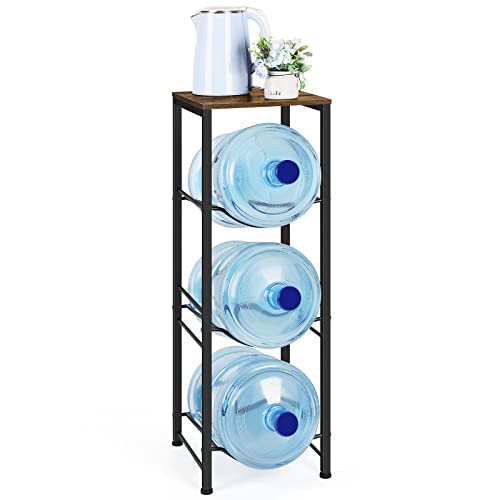 5 Gallon Water Jug Holder 3-Tiers Water Dispenser Stand Rack, Water Bottle Organizer with Storage...