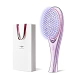 「ひるおび」にて紹介 wavewave ems ヘアブラシ イオンケア 赤色LED サラサラ 髪 髪の毛 クッションブラシ くし クリスマス 誕生日 女性 妻 彼女 プレゼント (ギフト用（パープル）)