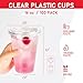 Plastic Cups with Lids 16 oz 100 pack, Clear Disposable Iced Coffee Cups with Strawless Sip Lids, Drink Cup for Cold Drinks, Iced Coffee