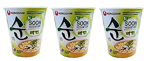 Image of Nongshim Veggie Instant Noodles Cup 67Gm*3Pack (Pack Of 3) - Vegetarian