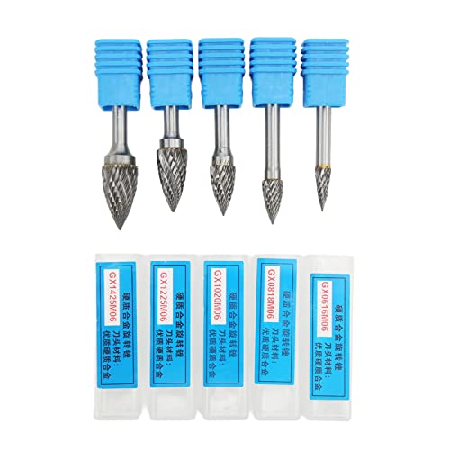 Set de 5 fresas rotativas de carburo doble corte miniatura 7