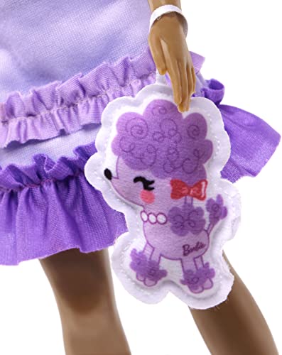 Barbie - Ma Première, Poupée pour Tout-Petits, Ma Première Poupée Brooklyn, 34 Cm, Brune avec Caniche en Peluche, Accessoires, Corps Doux Et Flexible, Jouet Enfant, Dès 3 Ans, Hll20