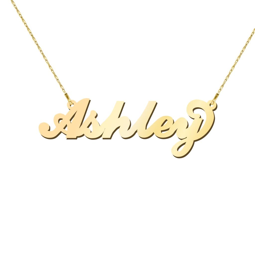 TSD 10K Personalized Name Necklace in Flourish Font by JEWLR