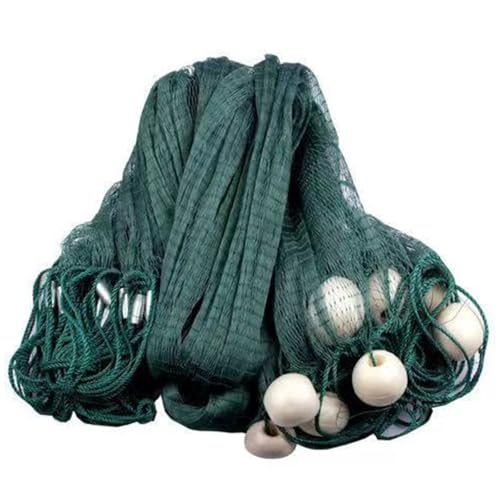 Fischernetz 2 x 5 m/ 2 x 10 m/ 2 x 15 m Angelnetz mit Sinker und Schwimmer Zugnetz für Flüsse Seen und Flache Meere (2 x 10 m)