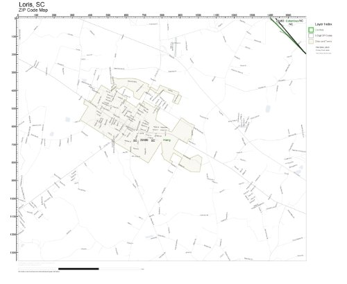 ZIP Code Wall Map of Loris, SC ZIP Code Map Not Laminated: Amazon.com ...