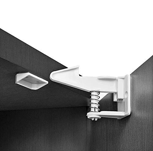 20 stuks kinderbeveiliging kast, 20 sloten, 20 gespen, 40 schroeven (optioneel), sterke lijm, onzichtbaar design, eenvoudige installatie, voor kasten, laden en kasten.