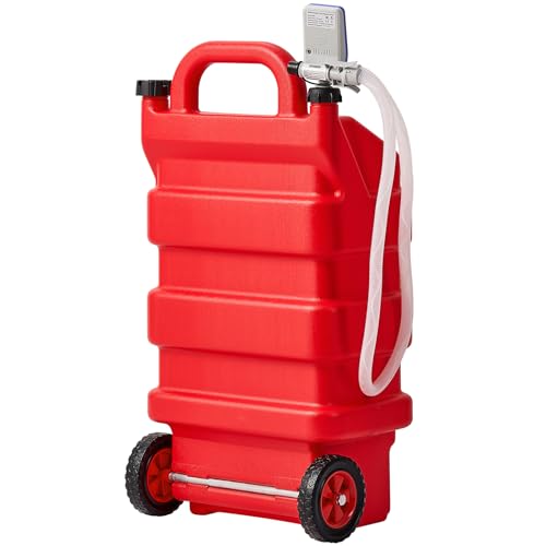 VEVOR Bidon d'Essence Diesel sur Roues, 60,5 L, Réservoir de Carburant, avec Pompe Transfert Carburant Électrique 12 V CC 9,5 L/min, Tuyau de Distribution 1,2 m, Buse Capteur Arrêt Automatique, Rouge - 13