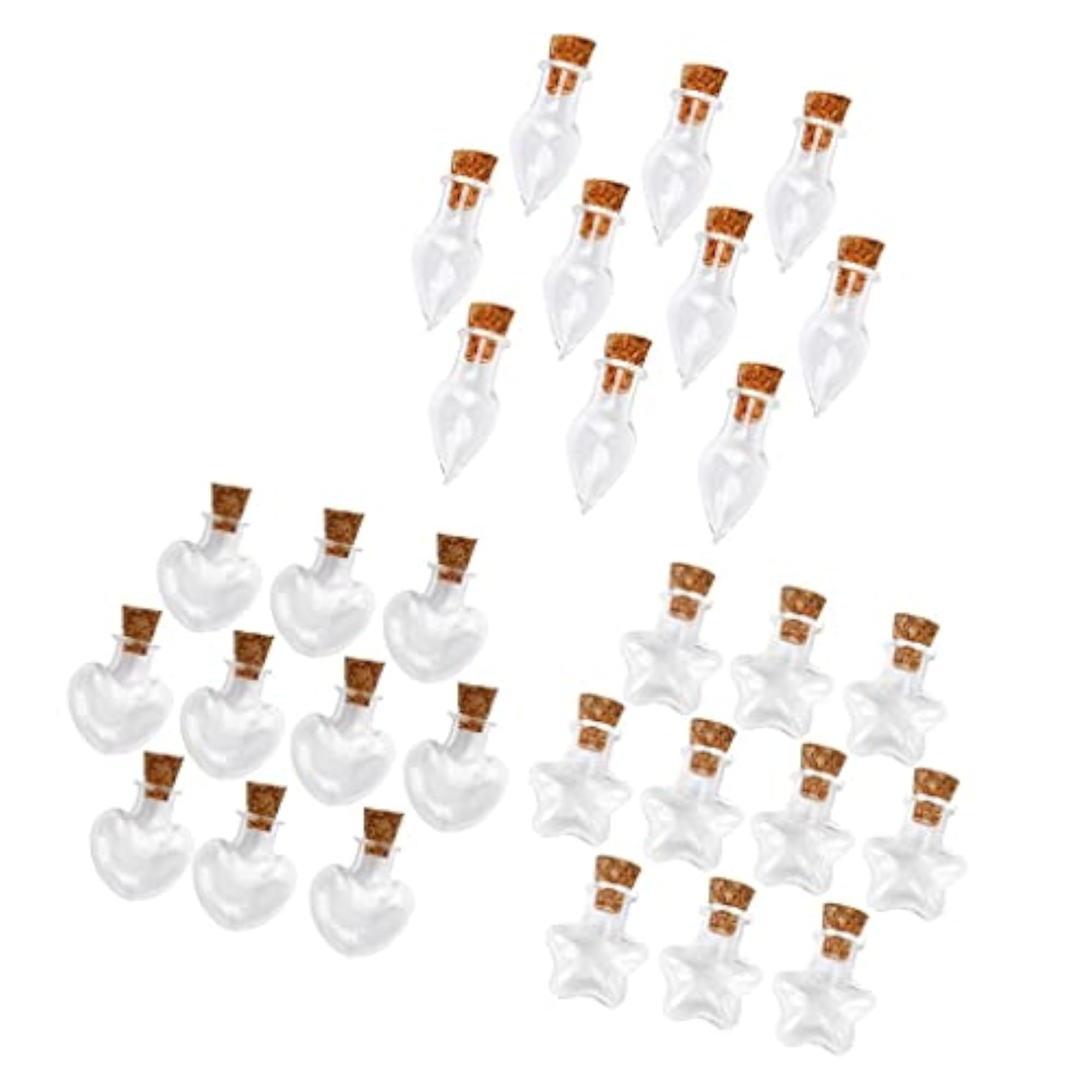 30 Pcs Small Mini Glass Empty Bottles with Cork Stopper