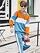 mkodopy Boys Clothes Hoodie Sweatsuits Tops and Pants Boys Fall Winter Outfits Boy Clothing Set (Blue Orange, 4-5T)