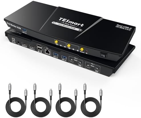 TESmart MST USB-C/HDMI/DP KVM Switch Dual Monitor