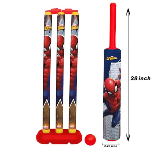 Amazon Brand - Jam & Honey Spiderman Premium Cricket Set for Kids | Bat, Stumps, Ball & Holder | BIS Certified | Indoor Outdoor Play - Image 2 thumbnail