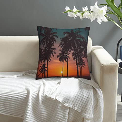 Palm Tree Throw Pillow Covers 18X18 Inch, Modern Sofa Throw Pillow For Sofa Bed Bedroom Living Room Farmhouse Decor, Decorations For Home,Palm Tree Coastal Scenery Pillow Cushion Cases 45 X 45 Cm #TOP6