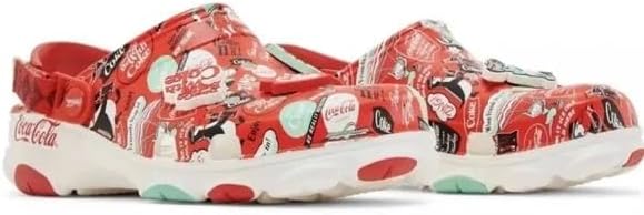 Crocs Men's Coca-Cola All-Terrain Clog 209312 – Lightweight Slip-On Comfort Sandals, Adjustable Turbo Strap, White (US Footwear Size System, Adult, Men, Numeric, Medium, 8)