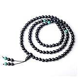 Matériaux de haute qualité: Ce collier mala est composé de 6mm onyx(108 perles) et de 6mm turquoise verte