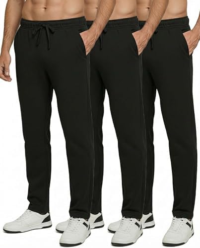 Real Essentials 3 Pack: Men's Tech Fleece Athletic Casual Open Bo...