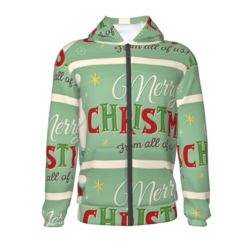 Vintage Style Santa Claus And Snowman Kids Pullover Hoodies Boys Zip Up Sweatshirts Girls Athletic Clothes with Pocket2