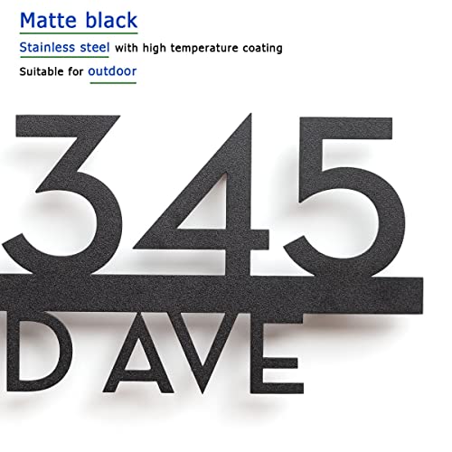 304 Stainless Steel Custom Address Sign For House Street, Address Sign Plaque For Outside, Modern House Numbers (12") #TOP2