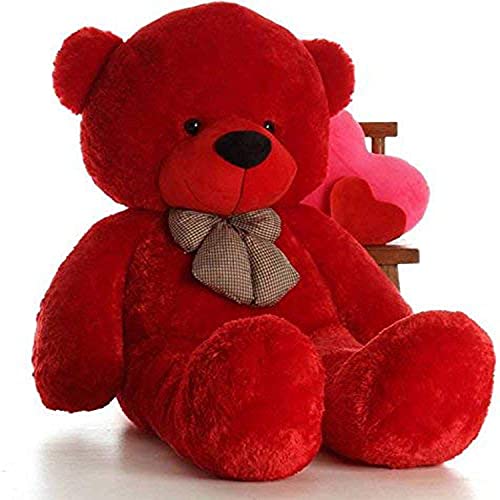 Image of Giant Plush Teddy Bear - Soft, Cuddly Plush Toy for Valentine's Day, Birthdays, Anniversaries for Kids, Girls, & Loved Ones 48 Inch Stuffed Animal Toy - Soft Red Bear 121cm