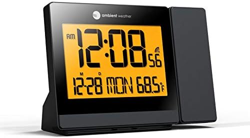Ambient Weather Clearview Controlled Projection Alarm Clock with Indoor Temperature