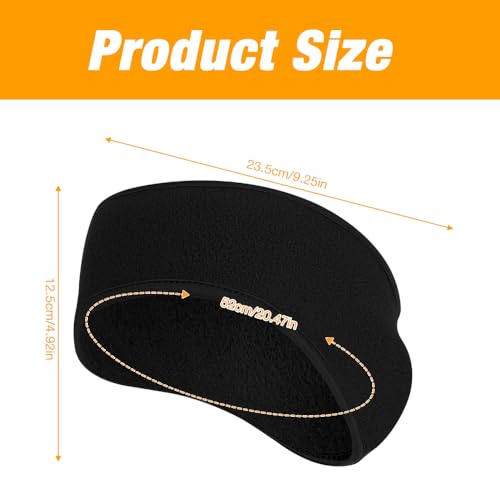 Image of Ear Warmers Headband, KOMAKE 2 Pack Earmuff Headband Fleece Earmuffs Running Headband Winter Ear Covers Moisture Wicking Sweatband Ski Sport Headband For Men & Women (Black+Gray)