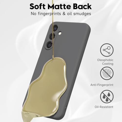 Image of DIZORO Microfiber Candy Case for Samsung M16 5g / F16 5gSmooth Touch Cushion Liquid Soft Silicone Gel Rubber Phone Cases Non-Slip Full Body Protective Shockproof Back Cover- Space Grey
