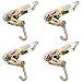 WorldPac (Pack of 4) 2-inch Ratchet with Finger J Hook Tie Down - Long Handle Ratchet