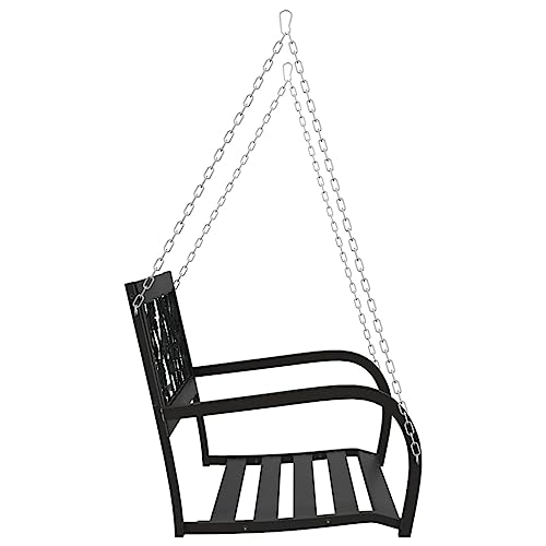 Bancos de jardín duraderos y balancín de acero negro diseño funcional 6