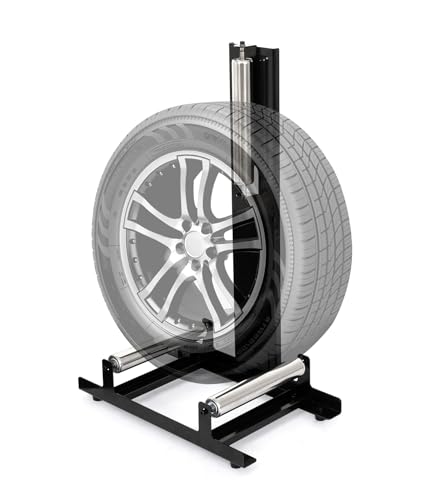 Ibstindus 360 Rolling Wheel Detailing Stand Heavy Duty Steel Wheel Cleaning Stand for Tire Rim Polishing Ceramic Coating Car & Motorcycle Wheel Roller Stand