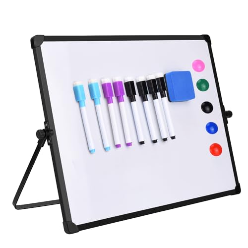 Dry Erase Board,Small White Board 16"x12" with Stand and Dry Erase Board Accessories,Magnetic Whiteboard for Wall Desktop Desk Drawing Office